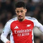 William Saliba di laga Arsenal vs Newcastle United