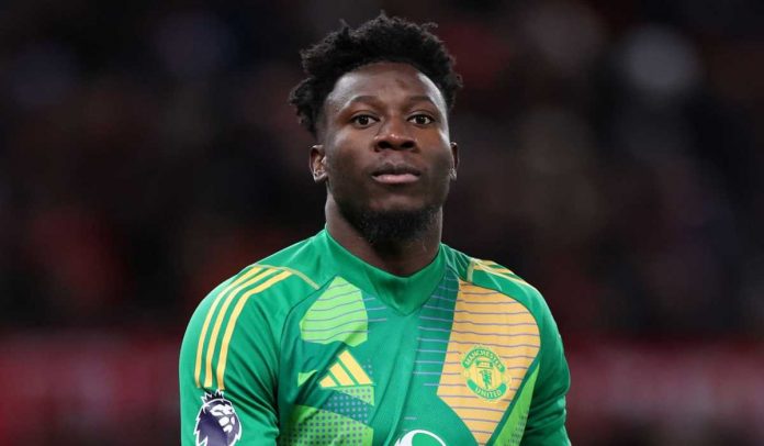 Andre Onana di laga Manchester United vs Ipswich Town