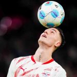 Benjamin Sesko di laga RB Leipzig v Wolfsburg