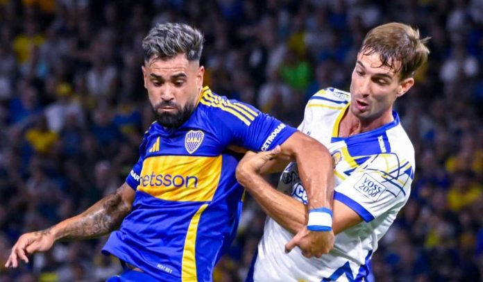 Juan Gimenez di laga Boca Juniors v Rosario Central