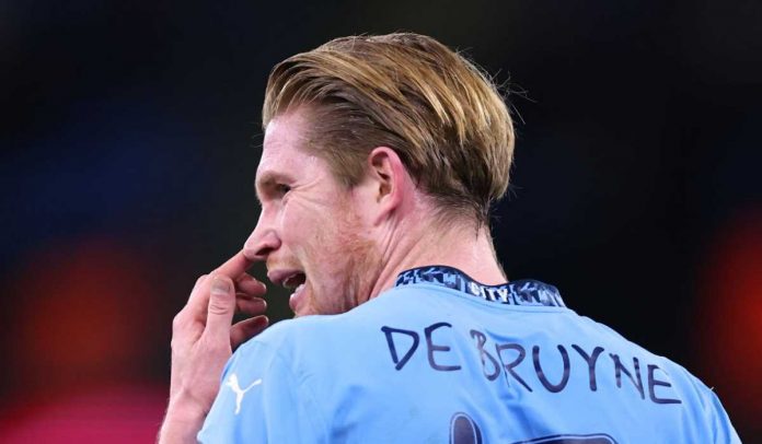 Kevin de Bruyne di laga Manchester City v Plymouth Argyle