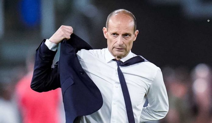 Massimiliano Allegri di laga Atalantas vs Juventus pada Mei 2024