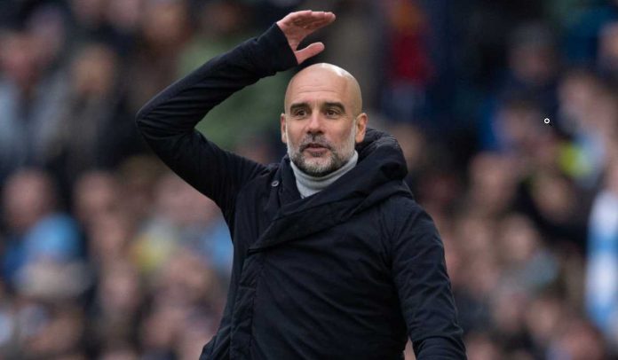 Pep Guardiola di laga Manchester City vs Brighton