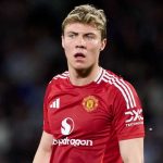 Rasmus Hojlund di laga Real Sociedad v Manchester United