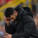 Ruben Amorim tertunduk di laga Manchester United vs Fulham