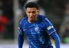 Aksi Jadon Sancho di laga Legia Warsaw v Chelsea