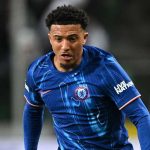 Aksi Jadon Sancho di laga Legia Warsaw v Chelsea