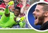 Andre Onana dan mantan kiper Manchester United David De Gea