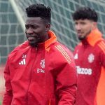 Andre Onana di sesi latihan Manchester United