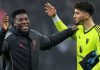 Andre Onana merayakan penampilan Altay Bayindir untuk Manchester United
