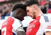 Declan Rice dan Bukayo Saka pemain Arsenal