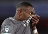 Ekspresi David Alaba selama laga Arsenal vs Real Madrid
