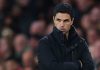 Ekspresi Mikel Arteta di laga Arsenal vs Crystal Palace