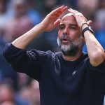 Ekspresi Pep Guardiola di laga Manchester City vs Crystal Palace