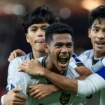Fadly Alberto usai mencetak gol untuk Indonesia U17 ke gawang Afghanistan