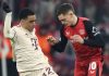 Florian Wirtz berduel dengan Jamal Musiala di laga Bayer Leverkusen vs Bayern Munchen