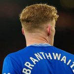 Jarrad Branthwaite di laga Everton vs Arsenal