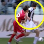 Kenan Yildiz bintang muda Juventus saat melakukan pelanggaran