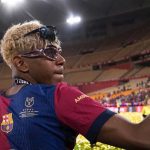 Lamine Yamal dalam perayaan gelar juara Copa del Rey