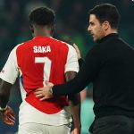 Mikel Arteta dan Bukayo Saka di laga Sporting Clube de Portugal vs Arsenal
