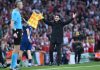 Mikel Arteta emosi saat laga Arsenal vs PSG