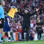 Mikel Arteta emosi saat laga Arsenal vs PSG