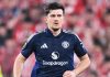 Aksi Harry Maguire di laga Athletic Bilbao v Manchester United