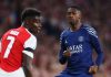 Aksi Ousmane Dembele di laga Arsenal vs Paris Saint-Germain