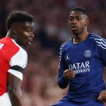 Aksi Ousmane Dembele di laga Arsenal vs Paris Saint-Germain
