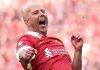 Arne Slot merayakan kemenangan Premier League Liverpool