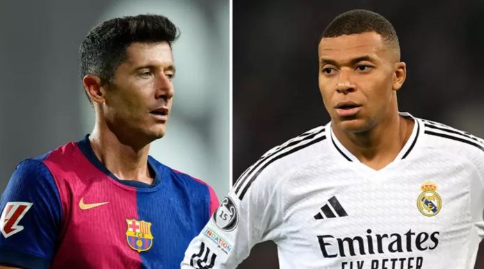 Barcelona vs Real Madrid - Robert Lewandowski vs Kylian Mbappe
