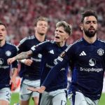 Bruno Fernandes merayakan golnya ke gawang Athletic Club