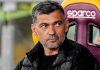 Ekspresi Francesco Conceicao di laga AS Roma vs AC Milan