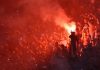 FLare di laga PSS Sleman vs Persija Jakarta - Ilustrasi