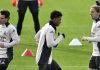 Fran Garcia, Rodrygo, dan Luka Modric di sesi latihan Real Madrid