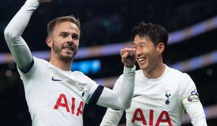 James Maddison dan Song Heung Min pemain Tottenham Hotspur
