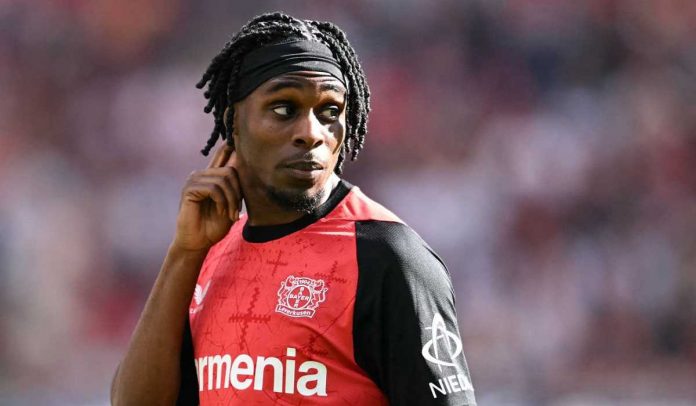 Jeremie Frimpong di laga Bayer Leverkusen vs Union Berlin