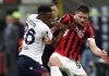 Jhon Lucumi mengawal Luka Jovic dalam duel Bologna vs AC Milan