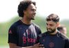 Joshua Zirkzee di sesi latihan Manchester United