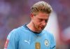 Kevin de Bruyne di laga final Piala FA