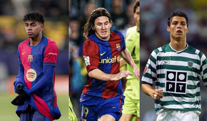 Lamine Yamal, Lionel Messi, dan Cristiano Ronaldo di usia 17 tahun