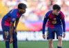 Lamine Yamal dan Pedri saat bertanding di kandang Inter