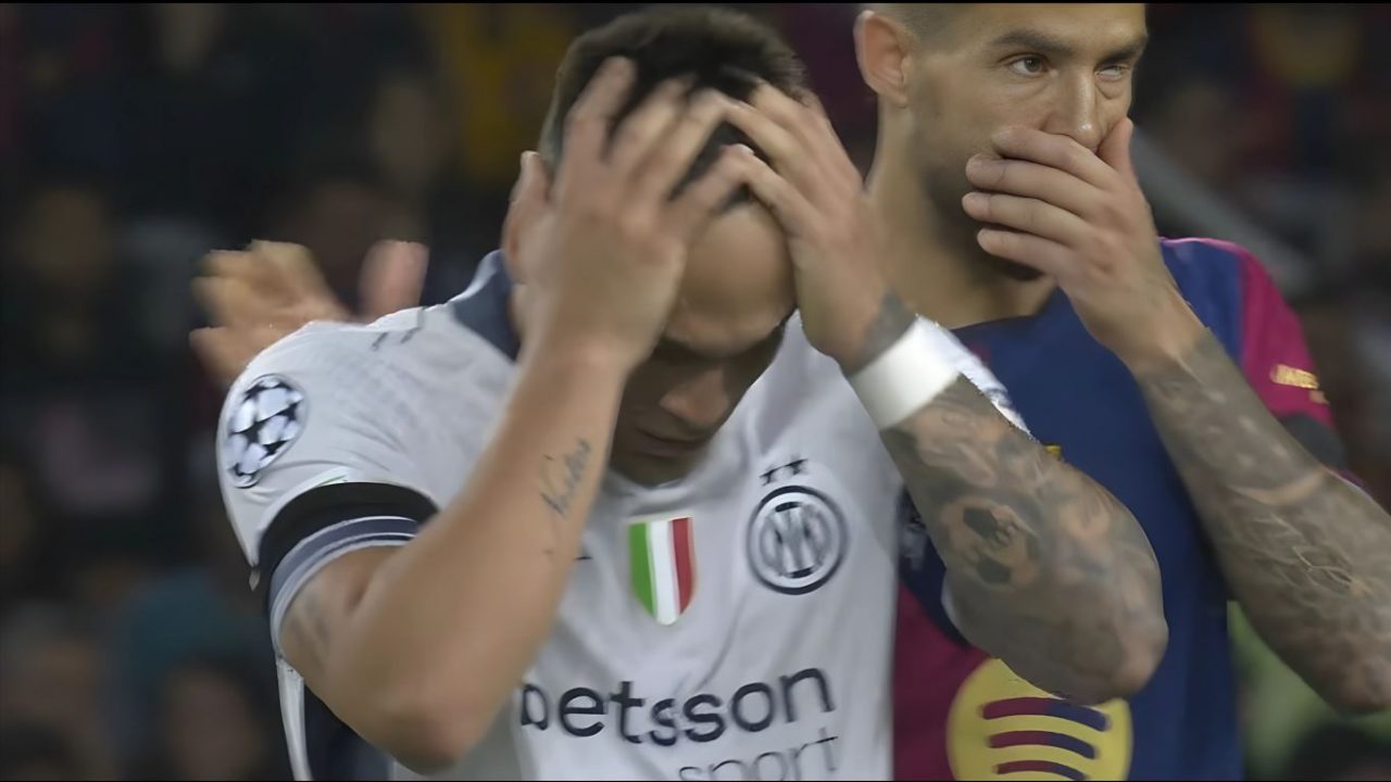 Lautaro Martinez cedera di laga Barcelona vs Inter Milan