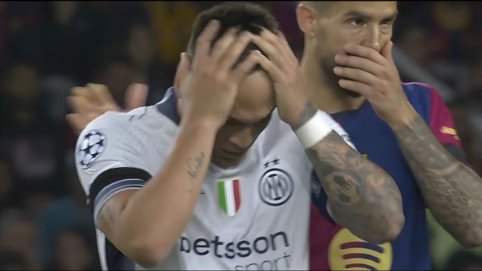 Lautaro Martinez cedera di laga Barcelona vs Inter Milan