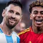 Lionel Messi dan Lamine Yamal