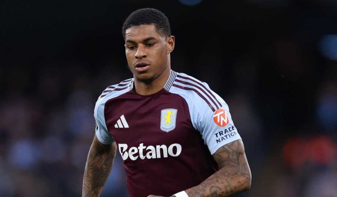 Marcus Rashford di laga Manchester City vs Aston Villa