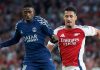 Ousmane Dembele dibayang-bayangi William Saliba di laga Arsenal vs PSG
