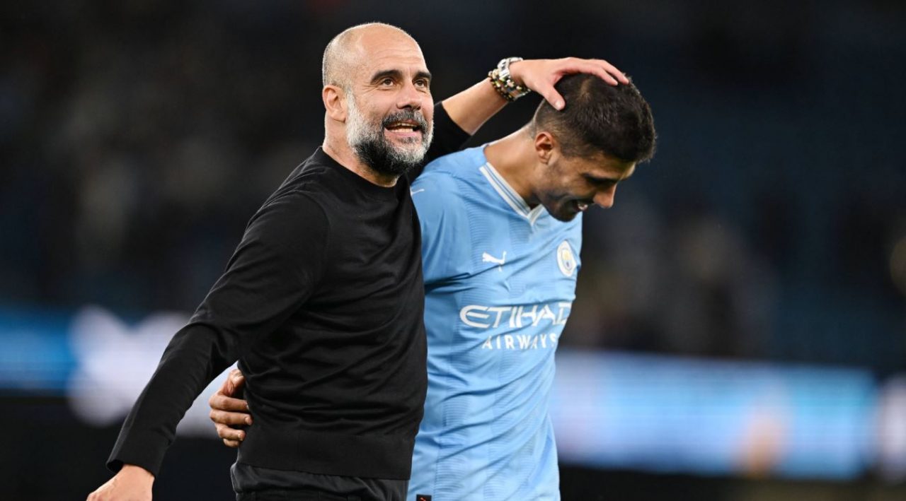 Pep Guardiola dan Rodri - Manchester City