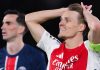 Reaksi Martin Odegaard di laga Paris Saint-Germain vs Arsenal di Liga Champions