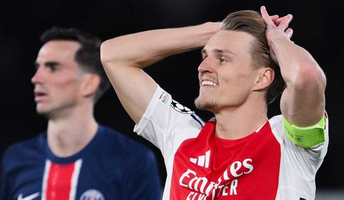 Reaksi Martin Odegaard di laga Paris Saint-Germain vs Arsenal di Liga Champions